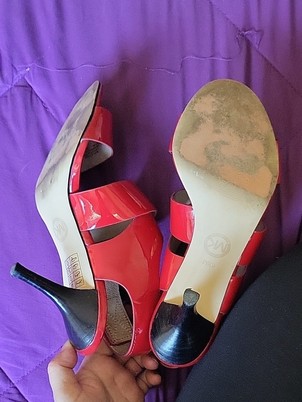 Michael Kors Red Patent Leather Slingback Heels - Picture 8 of 8